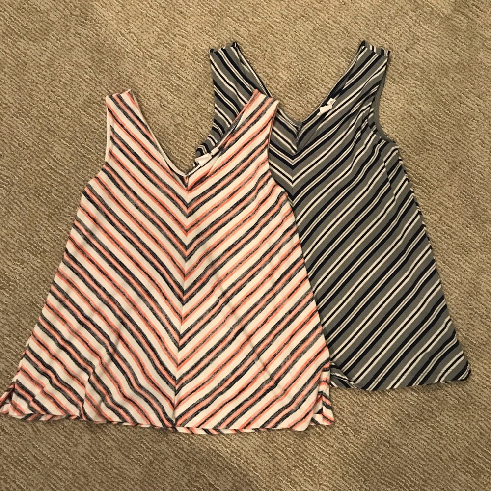 Pair of cute chevron tank tops